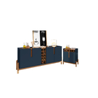 Jogo Buffet 1.9 E Bar Office Azul Cobalto Cedro