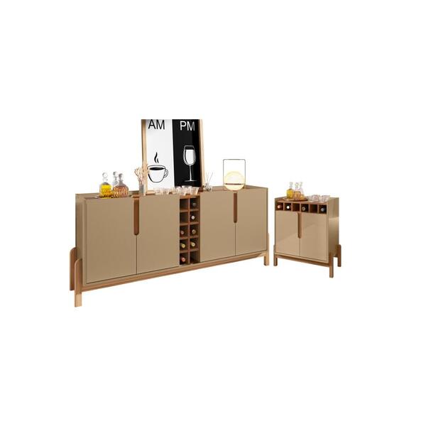 Jogo Buffet 1.9 E Bar Office Champagne Cedro