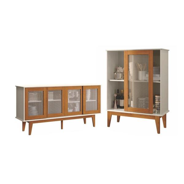 Jogo Buffet E Armário Koln Off White Nature