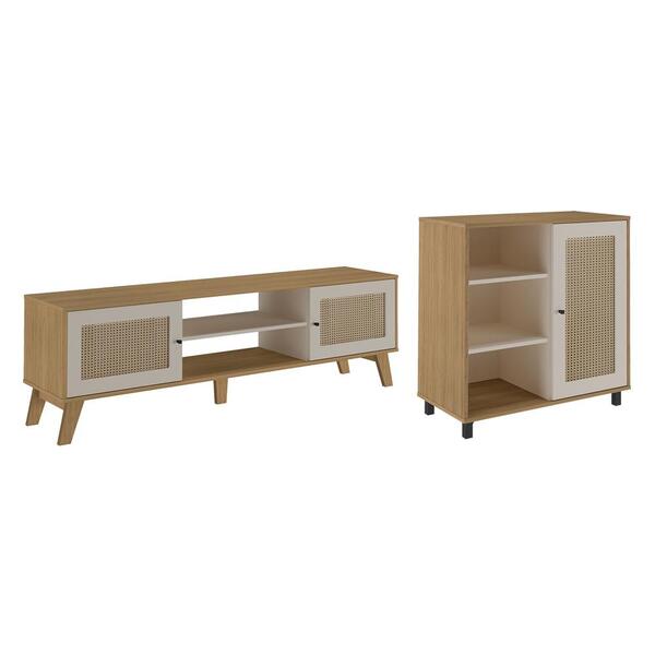 Jogo Buffet E Rack Bundaberg Carvalho Off White