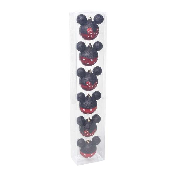 Jogo C/6 Peças Bola Disney Minnie Poa Preto/vrm 6cm 1718698