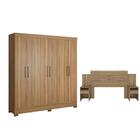 Jogo Cabeceira E Guarda Roupa Casal Bona Amendola Off-white