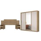 Jogo Cabeceira E Guarda Roupa Casal Tel Amendola Off-white