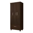 Jogo Cabeceira E Guarda Roupa Davis Ebano