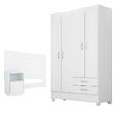 Jogo Cabeceira E Guarda Roupa Frankfurt Branco
