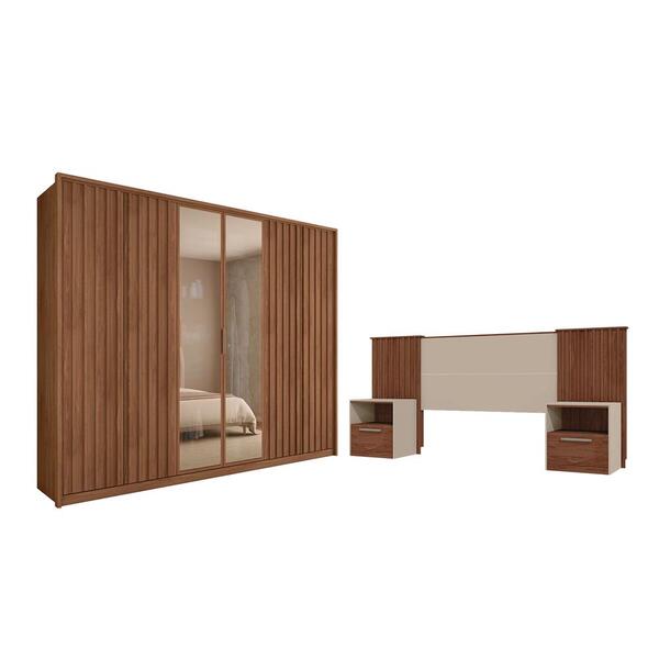 Jogo Cabeceira E Roupeiro Apolo Havana Off White