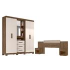 Jogo Cabeceira E Roupeiro Bahamas Wood Baunilha