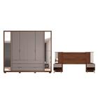 Jogo Cabeceira E Roupeiro Com Espelho Cuma  Fendi Havana