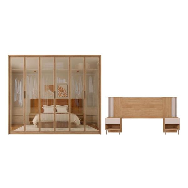 Jogo Cabeceira E Roupeiro Dionísio Buriti Off White