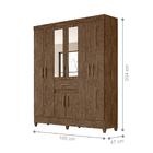 Jogo Cabeceira E Roupeiro Fraser Com Espelho Castanho Wood