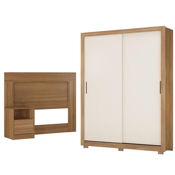 Jogo Cabeceira E Roupeiro Giano Amendola Off-white