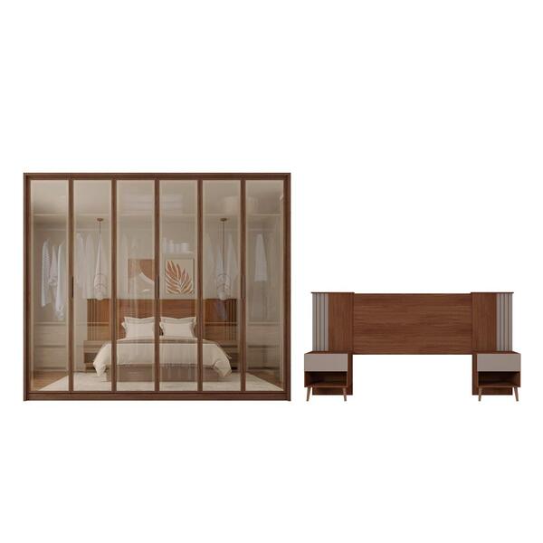 Jogo Cabeceira E Roupeiro Hefeso Fendi Havana