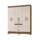 Jogo Cabeceira E Roupeiro Mckenzie Castanho Wood Baunilha