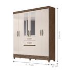 Jogo Cabeceira E Roupeiro Paradise Com Espelho Wood Baunilha