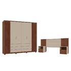 Jogo Cabeceira E Roupeiro Ripados Lesoto Havana Off White