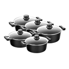 Jogo Caçarola Baquelite Preta Antiaderente Carola 16 A 24cm