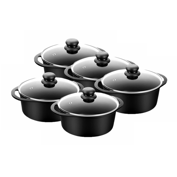 Jogo Caçarola Inteiriça Preta Antiaderente Carola 16 A 24