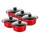 Jogo Caçarola Inteiriça Vermelha Antiaderente Carola 16 A 24