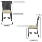 Jogo Cadeira De Jantar Em Alumínio E Fibra Estofado Impermeav