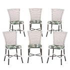 Jogo Cadeira De Jantar Em Alumínio E Fibra Estofado Impermeav