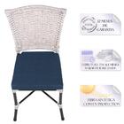 Jogo Cadeira De Jantar Em Alumínio E Fibra Estofado Impermeav