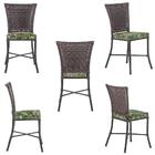 Jogo Cadeira De Jantar Em Alumínio E Fibra Estofado Impermeav