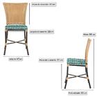 Jogo Cadeira De Jantar Em Alumínio E Fibra Estofado Impermeav