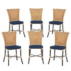 Jogo Cadeira De Jantar Em Alumínio E Fibra Estofado Impermeav