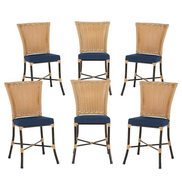 Jogo Cadeira De Jantar Em Alumínio E Fibra Estofado Impermeav