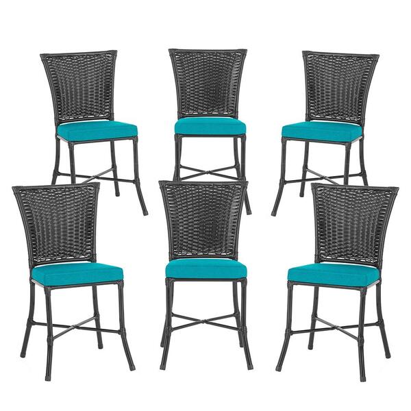 Jogo Cadeira De Jantar Em Alumínio E Fibra Estofado Impermeav