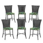 Jogo Cadeira De Jantar Em Alumínio E Fibra Estofado Impermeav