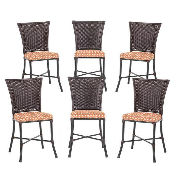 Jogo Cadeira De Jantar Em Alumínio E Fibra Estofado Impermeav