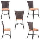 Jogo Cadeira De Jantar Em Alumínio E Fibra Estofado Impermeav