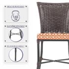 Jogo Cadeira De Jantar Em Alumínio E Fibra Estofado Impermeav