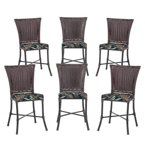 Jogo Cadeira De Jantar Em Alumínio E Fibra Estofado Impermeav