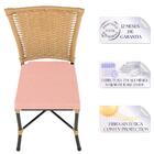 Jogo Cadeira De Jantar Em Alumínio E Fibra Estofado Impermeav