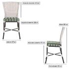 Jogo Cadeira De Jantar Em Alumínio E Fibra Estofado Impermeav