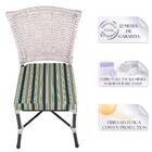 Jogo Cadeira De Jantar Em Alumínio E Fibra Estofado Impermeav