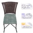 Jogo Cadeira De Jantar Em Alumínio E Fibra Estofado Impermeav