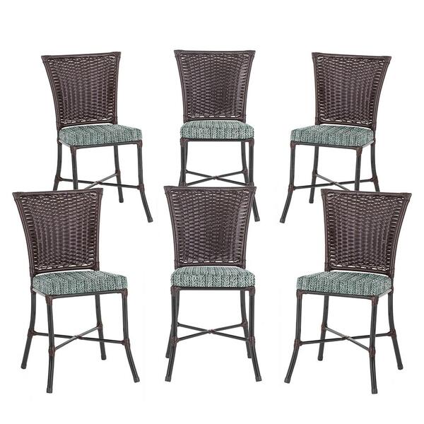 Jogo Cadeira De Jantar Em Alumínio E Fibra Estofado Impermeav