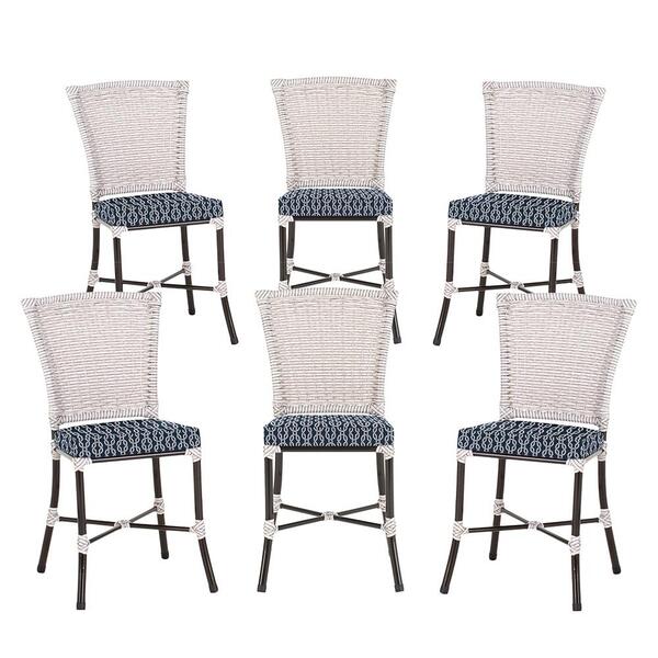 Jogo Cadeira De Jantar Em Alumínio E Fibra Estofado Impermeav