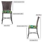 Jogo Cadeira De Jantar Em Alumínio E Fibra Estofado Impermeav