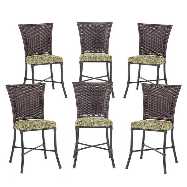 Jogo Cadeira De Jantar Em Alumínio E Fibra Estofado Impermeav