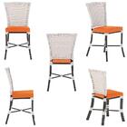 Jogo Cadeira De Jantar Em Alumínio E Fibra Estofado Impermeav