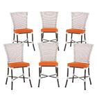 Jogo Cadeira De Jantar Em Alumínio E Fibra Estofado Impermeav