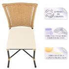 Jogo Cadeira De Jantar Em Alumínio E Fibra Estofado Impermeav