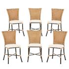 Jogo Cadeira De Jantar Em Alumínio E Fibra Estofado Impermeav