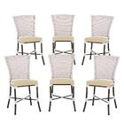 Jogo Cadeira De Jantar Em Alumínio E Fibra Estofado Impermeav