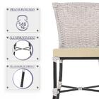 Jogo Cadeira De Jantar Em Alumínio E Fibra Estofado Impermeav