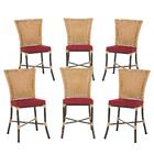 Jogo Cadeira De Jantar Em Alumínio E Fibra Estofado Impermeav